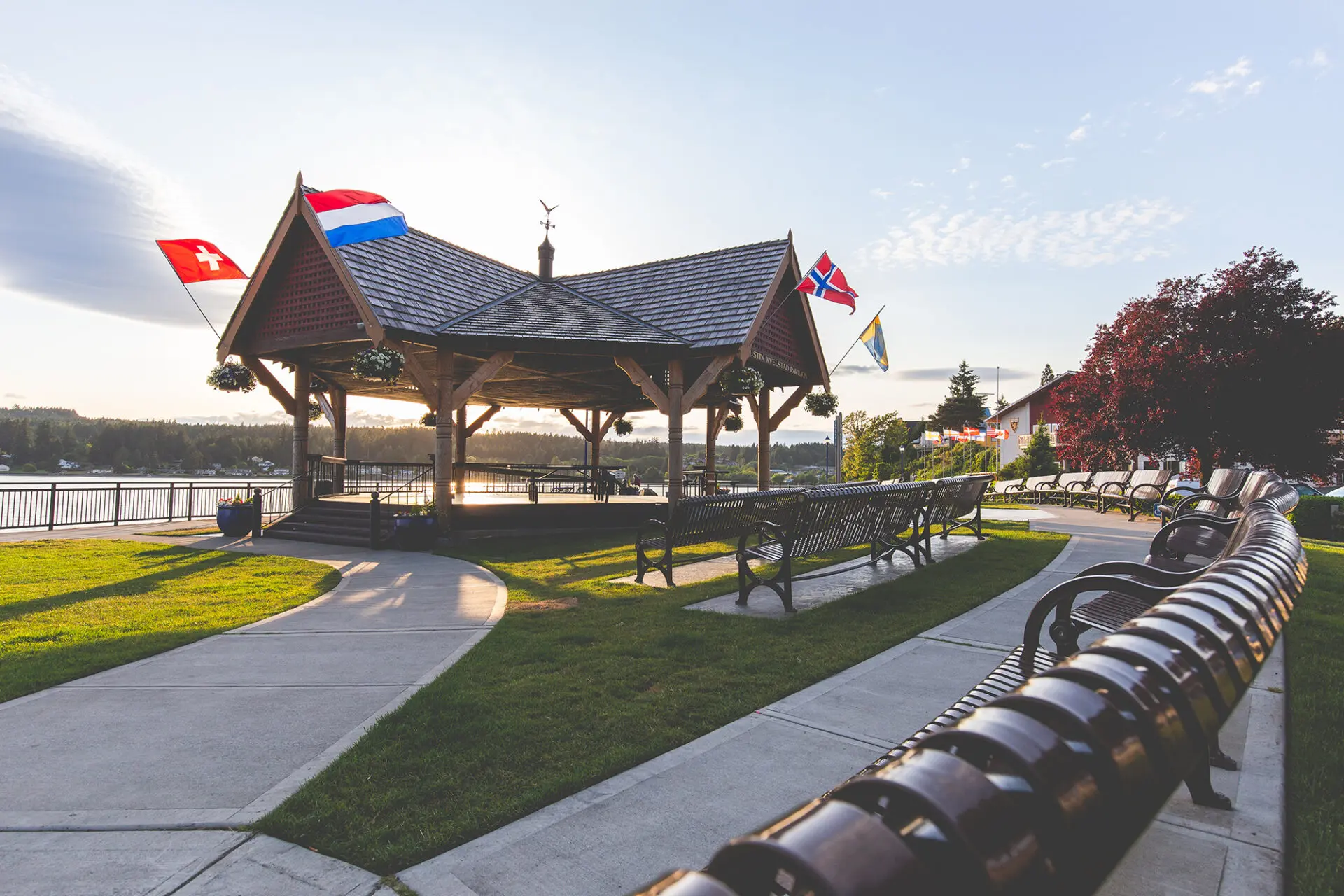Poulsbo waterfront and marina along Liberty Bay, Poulsbo WA