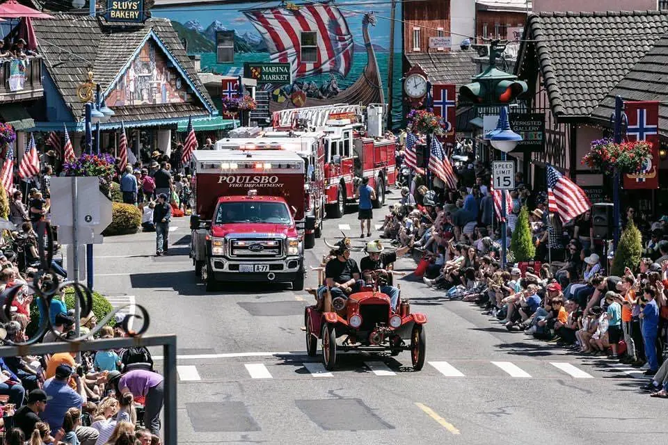 Viking Fest parade and festivities in downtown Poulsbo, WA