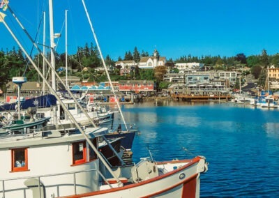 Fishing boats docked in the Port of Poulsbo. Photo by Shiloh Schroeder.