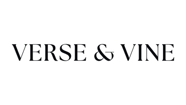 Verse & Vine logo in dark serif font on a black background
